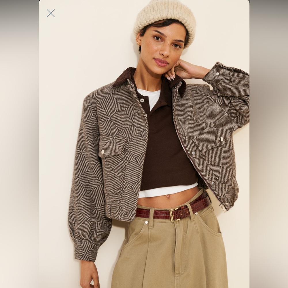 Brown Patterned Jacket - image 1